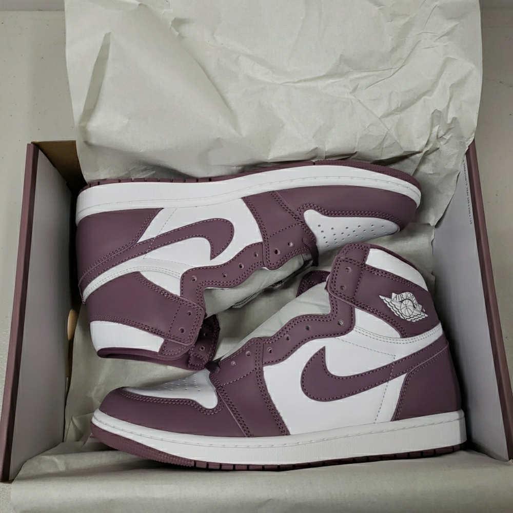 Nike Plum and White High-Top Sneakers